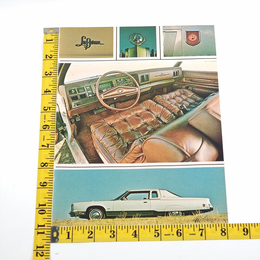 1975 Chrysler LeBaron Land Yacht 8" x 11" Print‎ Ad Road Test Magazine
